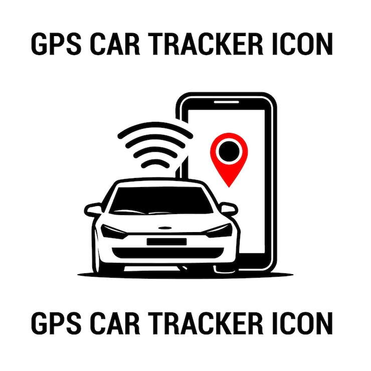 Vector el icono del rastreador de automóviles gps