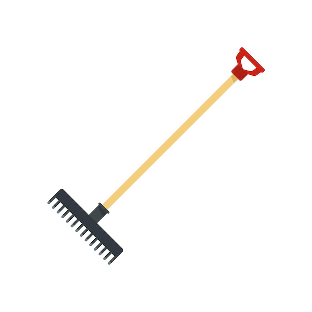 Icono de rastrillo de jardín Ilustración plana del icono de vector de rastrillo de jardín para diseño web
