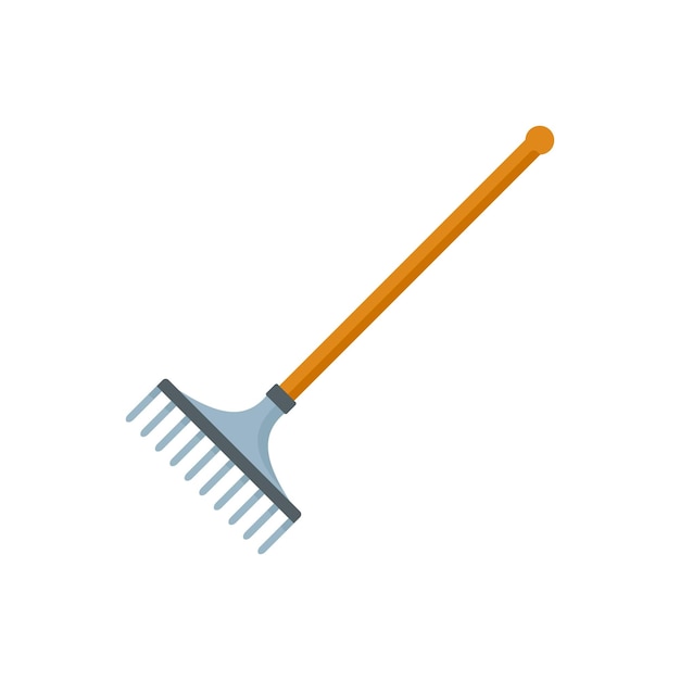Icono de rastrillo de jardín Ilustración plana del icono de vector de rastrillo de jardín para diseño web