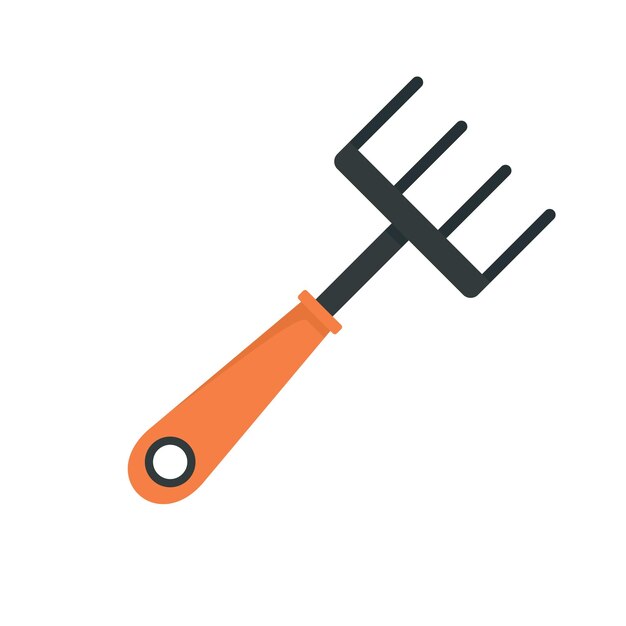 Icono de rastrillo de mano Ilustración plana del icono vectorial de rastrillos de mano para el diseño web