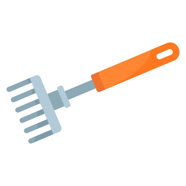 Icono de rastrillo de mano de planta Ilustración plana del icono de vector de rastrillo de mano de planta para diseño web