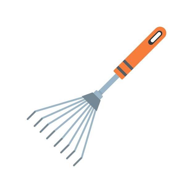Icono de rastrillo de metal Ilustración plana del ícono vectorial de rastrillos de metal para el diseño web