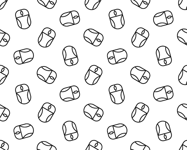 Icono de ratón de computadora en estilo negro aislado sobre fondo blanco Ilustración de vector de stock de patrón de computadora personal