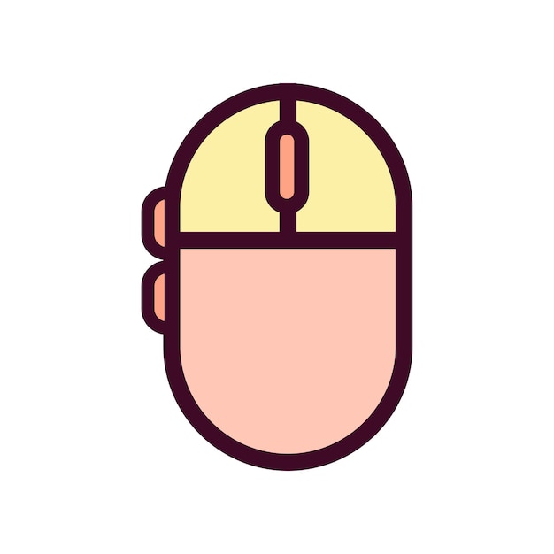 Icono del ratón de computadora Ilustración vectorial Icono del color lineal del ratón de computadora