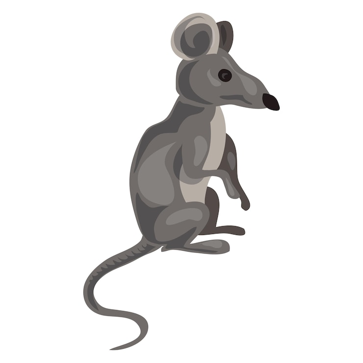 Vector icono de ratón gris caricatura de icono de vector de ratón gris para diseño web aislado sobre fondo blanco