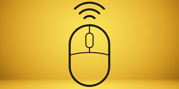 icono de ratón inalámbrico sobre fondo transparente.