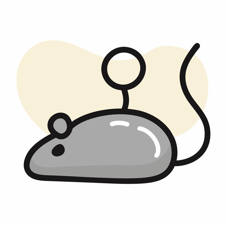 Vector icono de ratón de juguete dibujado a mano en un fondo blanco aislado 9