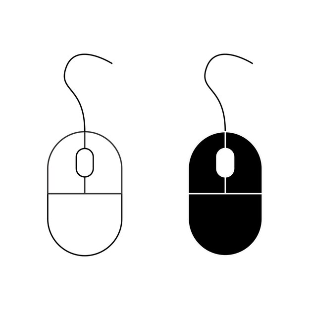 icono del ratón o ilustración en un fondo blanco