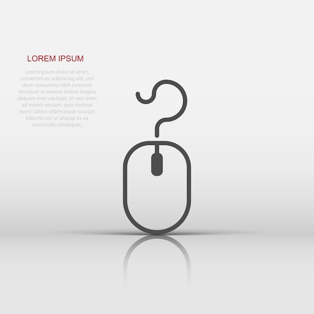 Icono de ratón de ordenador en estilo plano Ilustración de vector de cursor sobre fondo blanco aislado Concepto de negocio de puntero