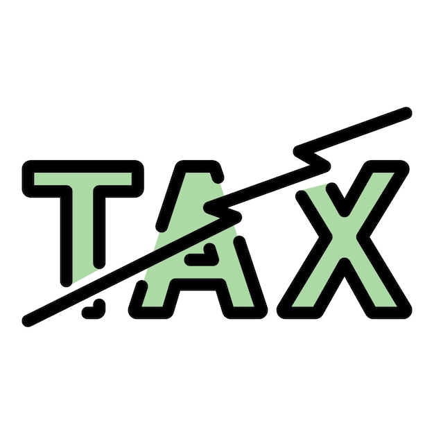 Icono de rayo fiscal Contorno icono de vector de rayo fiscal color plano aislado