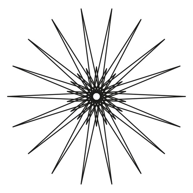 Ícono de rayo radial Símbolo de ráfaga exterior Diseño de estrella negra Forma vectorial