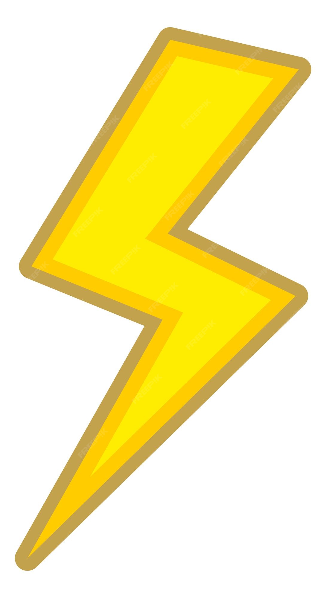Icono de rayo. símbolo de flash amarillo de dibujos animados | Vector Premium Icono de rayo. símbolo de flash amarillo de dibujos animados | Vector Premium
