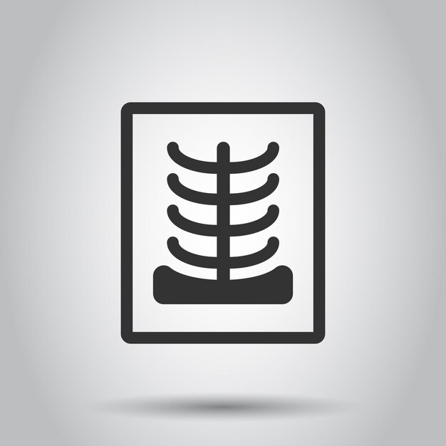 Icono de rayos X en estilo plano Ilustración vectorial de radiología en fondo blanco aislado Concepto de negocio de escaneo médico
