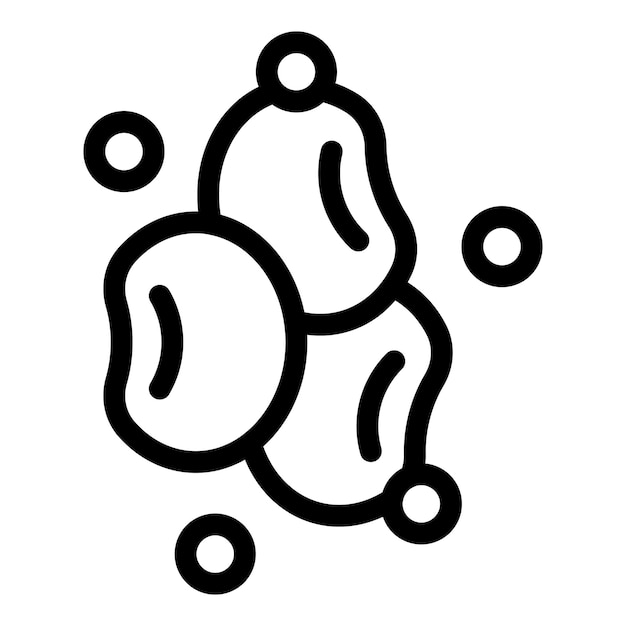 El icono de la reacción química que muestra las moléculas que se combinan