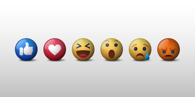 Vector icono de reacciones de redes sociales emoji