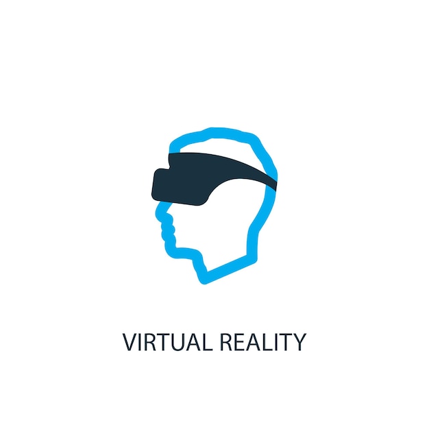 Icono de realidad virtual. ilustración de elemento de logotipo. diseño de símbolo de realidad virtual de 2 colores de colección. concepto simple de realidad virtual. se puede utilizar en la web y en dispositivos móviles.