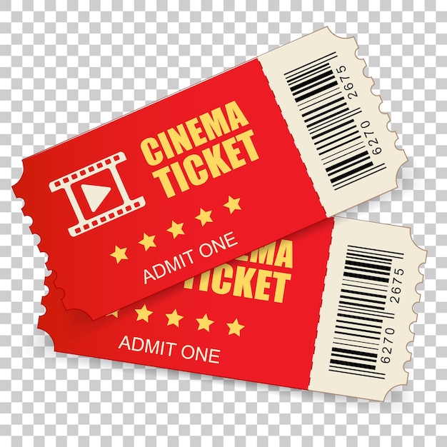 Icono realista de entradas de cine en estilo plano Admite una ilustración vectorial de entrada de cupón en un fondo aislado concepto de negocio de entradas 3D