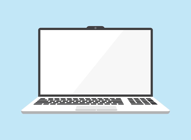 Icono realista de portátil en estilo plano Ilustración vectorial de computadora en un fondo aislado Concepto de negocio de letrero de espacio de trabajo