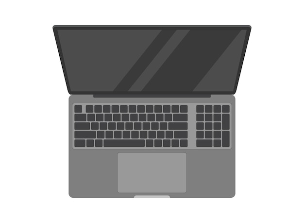 Icono realista de portátil en estilo plano Ilustración vectorial de computadora en un fondo aislado Concepto de negocio de letrero de espacio de trabajo