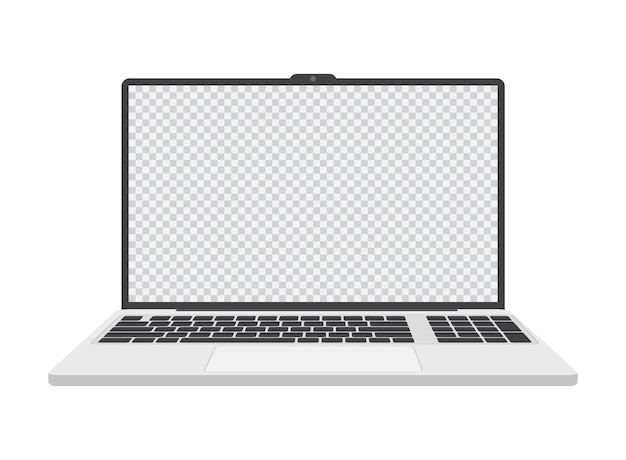 Icono realista de portátil en estilo plano Ilustración vectorial de computadora en un fondo aislado Concepto de negocio de letrero de espacio de trabajo