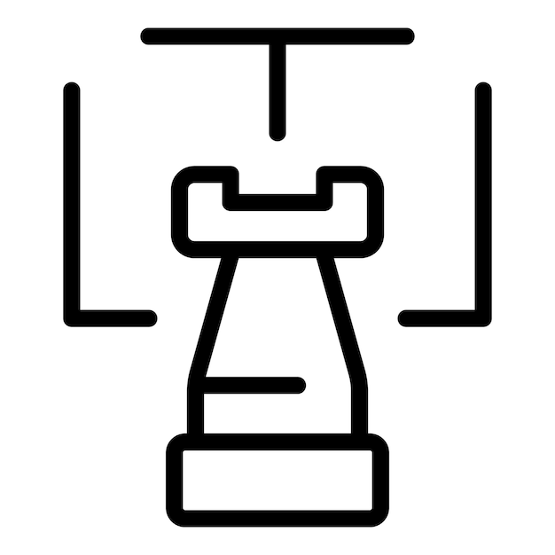 Icono de realización de destino Contorno Icono de vector de realización de destino para diseño web aislado sobre fondo blanco
