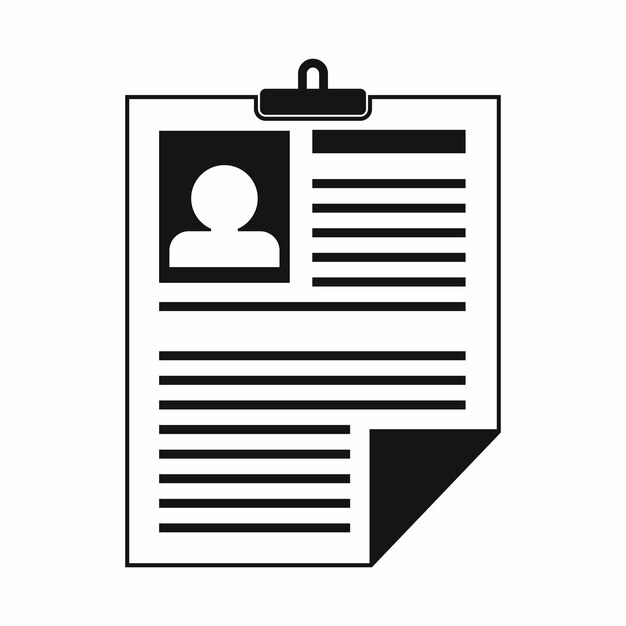 Icono de reanudar en estilo simple sobre un fondo blanco