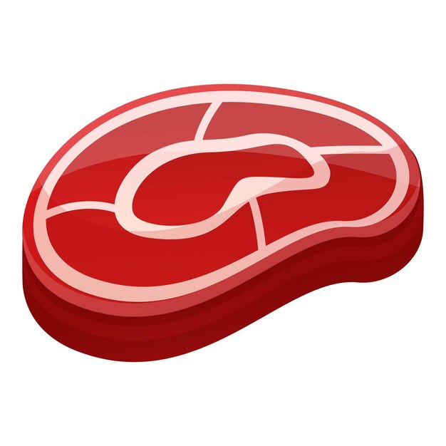 Icono de rebanada de carne Icono vectorial de rebaja de carne para diseño web aislado en fondo blanco