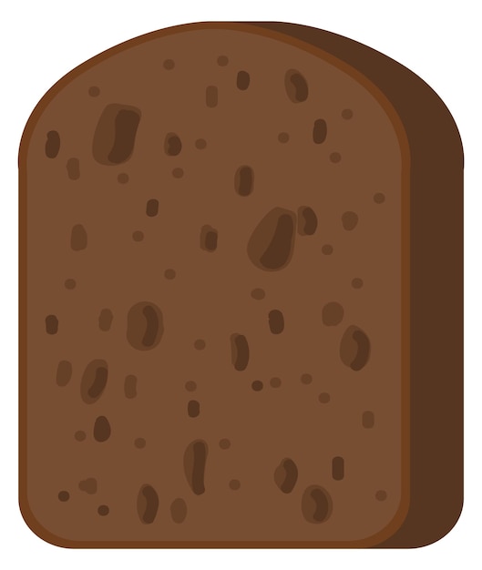 Vector icono de rebanada de pan de centeno pieza de panadería de dibujos animados