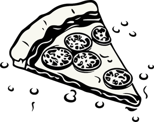 Icono de rebanada de pizza deliciosa aislado sobre fondo blanco