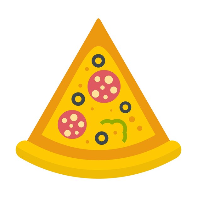 Icono de rebanada de pizza de entrega Ilustración plana del icono de vector de rebanada de pizza de entrega aislado sobre fondo blanco