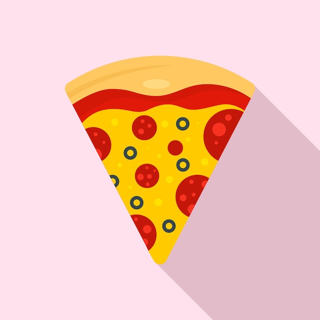 Icono de rebanada de pizza fresca Ilustración plana de icono de vector de rebanada de pizza fresca para diseño web
