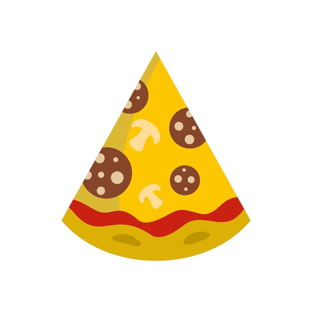 Icono de rebanada de pizza Ilustración plana del icono de vector de rebanada de pizza aislado sobre fondo blanco