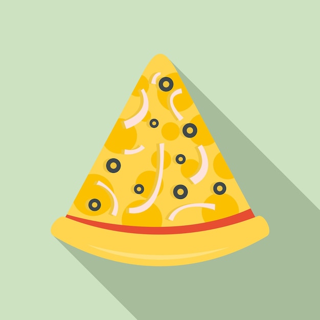 Icono de rebanada de pizza Ilustración plana del icono de vector de rebanada de pizza para diseño web