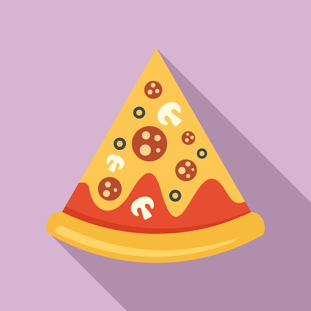 Icono de rebanada de pizza mozzarella Ilustración plana del icono de vector de rebanada de pizza mozzarella para diseño web