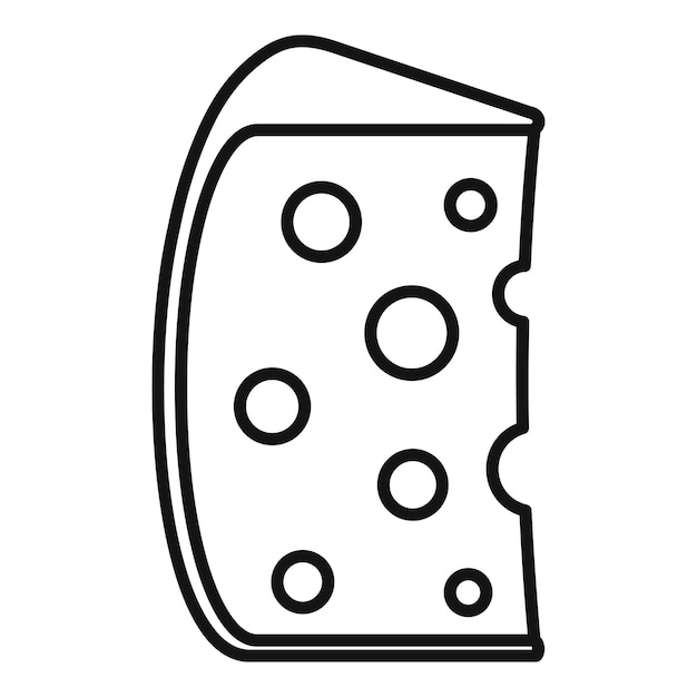Icono de rebanada de queso Contorno icono de vector de rebanada de queso para diseño web aislado sobre fondo blanco