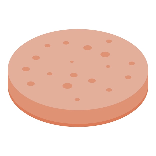 Icono de rebanada de salchicha de cerdo Isométrico de icono de vector de rebanada de salchicha de cerdo para diseño web aislado sobre fondo blanco