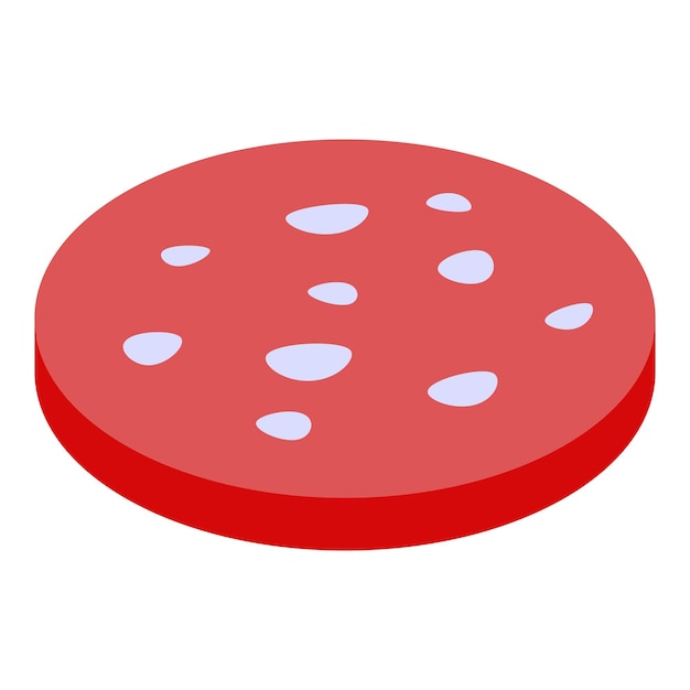 Icono de rebanada de salchicha de mercado Isométrica del icono de vector de rebanada de salchicha de mercado para diseño web aislado sobre fondo blanco