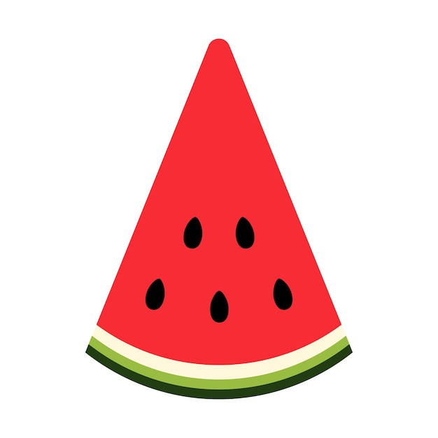 Icono de rebanada de sandía. Ilustración de frutas de verano aislado sobre fondo blanco.