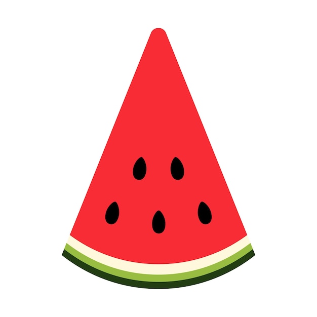 Icono de rebanada de sandía. ilustración de frutas de verano aislado sobre fondo blanco.