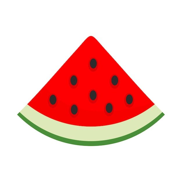 Icono de rebanada de sandía Ilustración plana de icono de vector de rebanada de sandía para diseño web