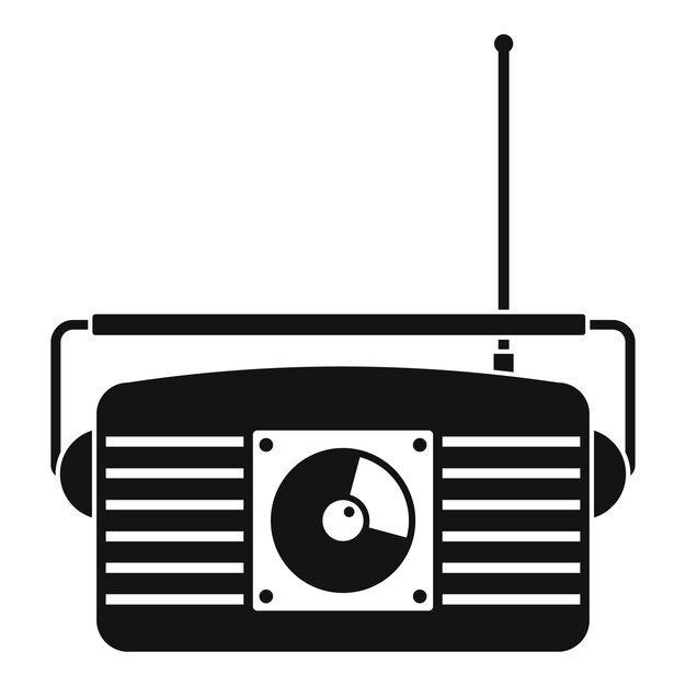 Icono de receptor de radio Ilustración simple del icono vectorial de receptor de rádio para el diseño web aislado en fondo blanco