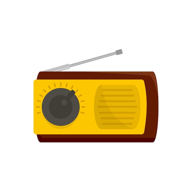 Ícono de receptor de radio manual Ilustración plana del ícono vectorial de receptor de Radio manual para la web aislado en blanco