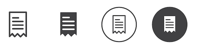 Icono de recibo Logotipo vectorial de contorno sencillo