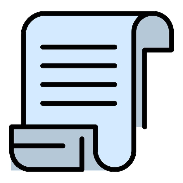 Icono de recibo de pago Contorno recibo de pago vector icono color plano aislado