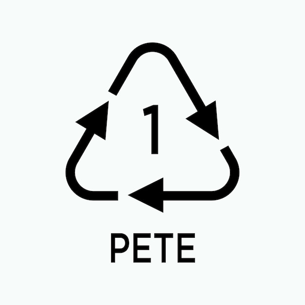 Icono de reciclabilidad Vector de símbolo de reciclado PETE 1 de plástico