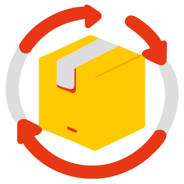 icono de reciclaje de cajas formas de colores