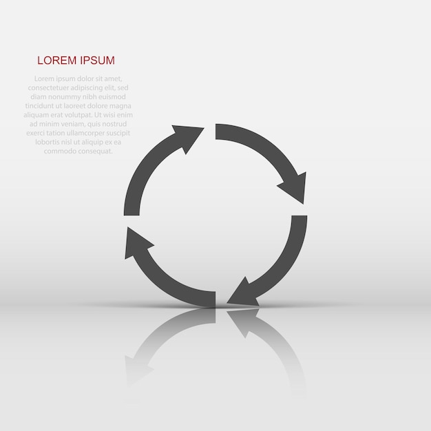 Icono de reciclaje en estilo plano Ilustración de vector de reutilización sobre fondo blanco aislado Concepto de negocio de signo de reciclaje