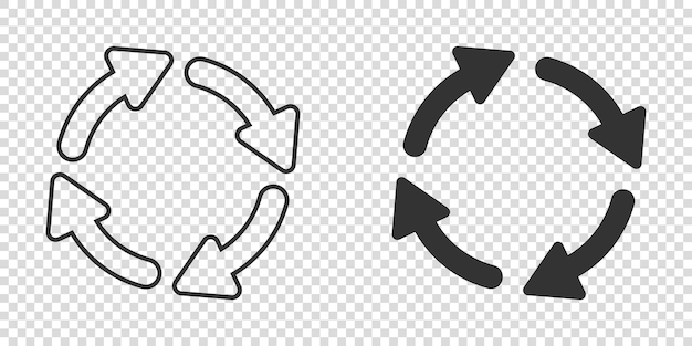Icono de reciclaje en estilo plano Ilustración de vector de reutilización sobre fondo blanco aislado Concepto de negocio de signo de reciclaje
