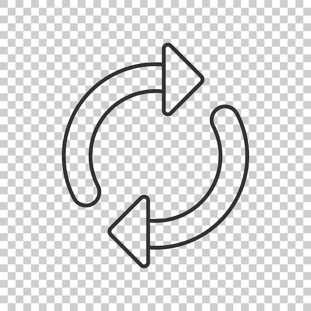 Icono de reciclaje en estilo plano Ilustración de vector de reutilización sobre fondo blanco aislado Concepto de negocio de signo de reciclaje
