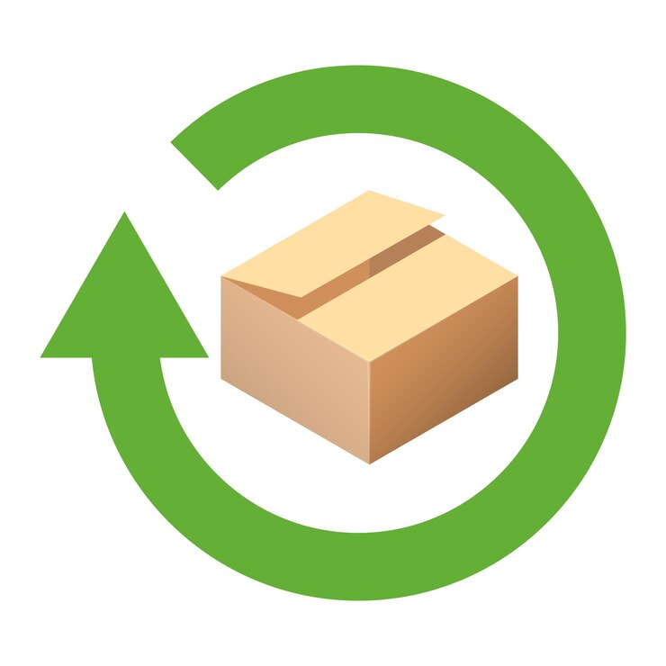 Vector icono de reciclaje o reutilización de materiales de embalaje